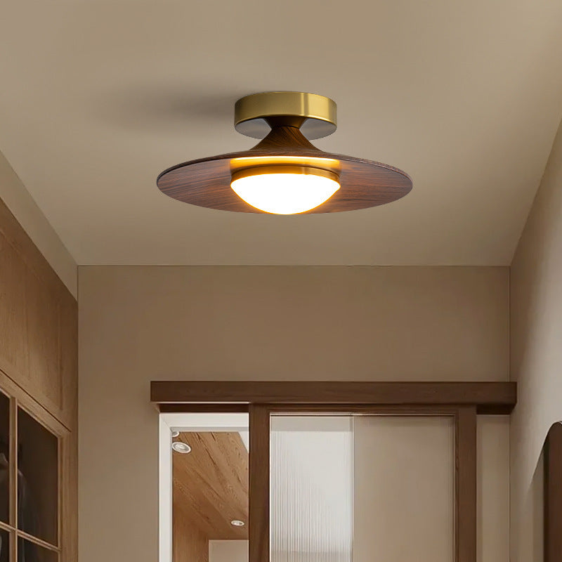 Vintage Walnut Finish LED Wall Lamp