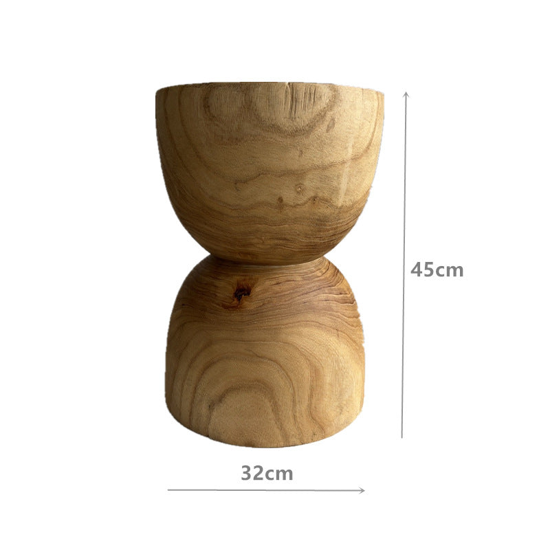 Solid Wood Stump Side Table