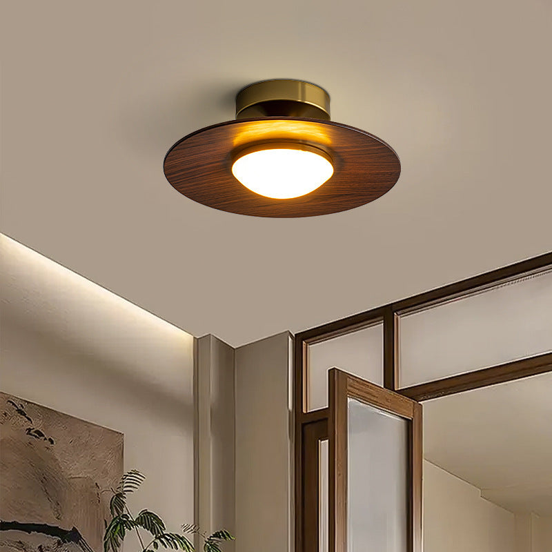 Vintage Walnut Finish LED Wall Lamp