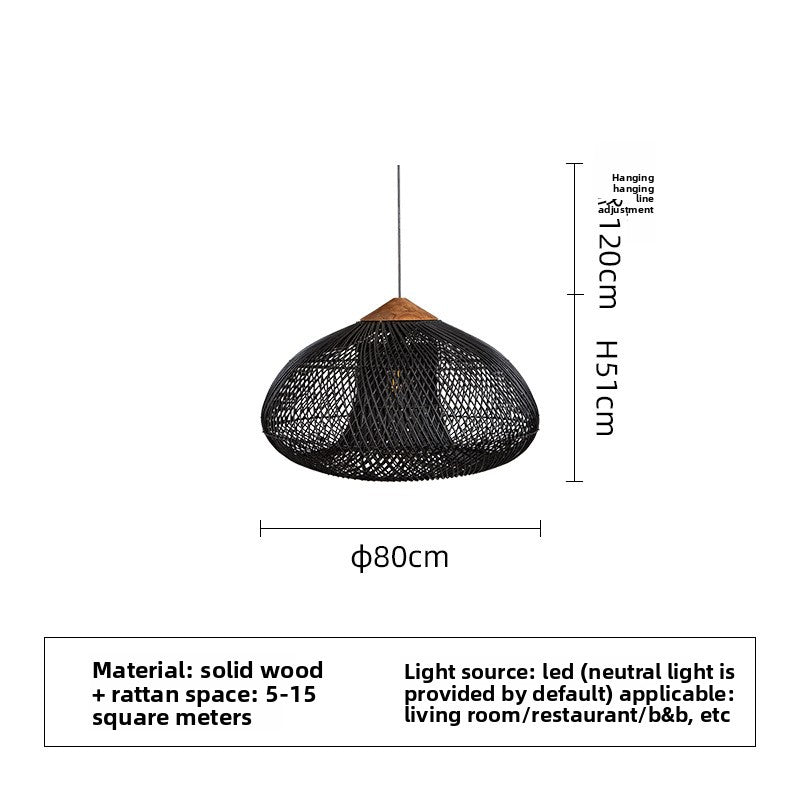 Japanese Wabi-Sabi Rattan Chandelier