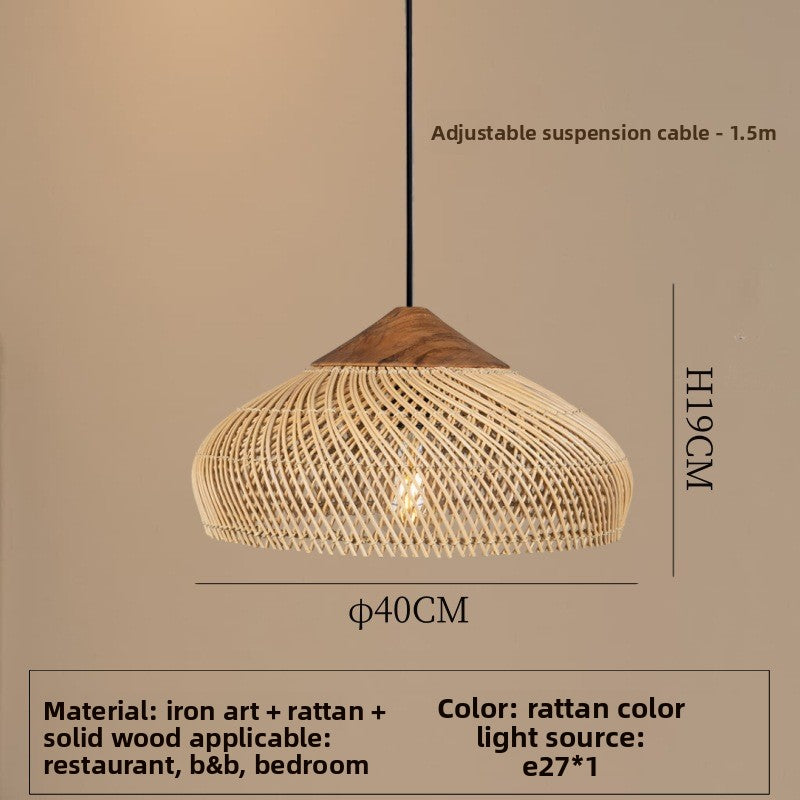 Japanese Wabi-Sabi Rattan Chandelier