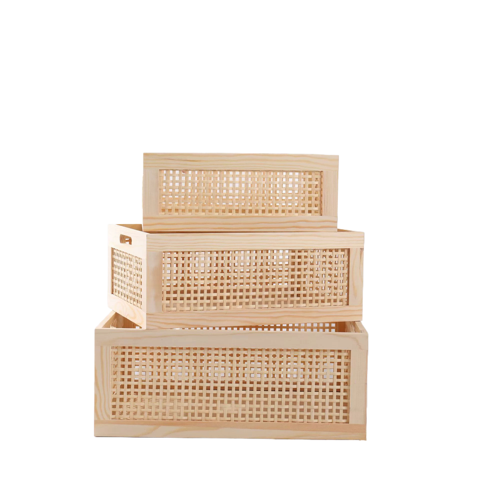 Retro wicker storage basket