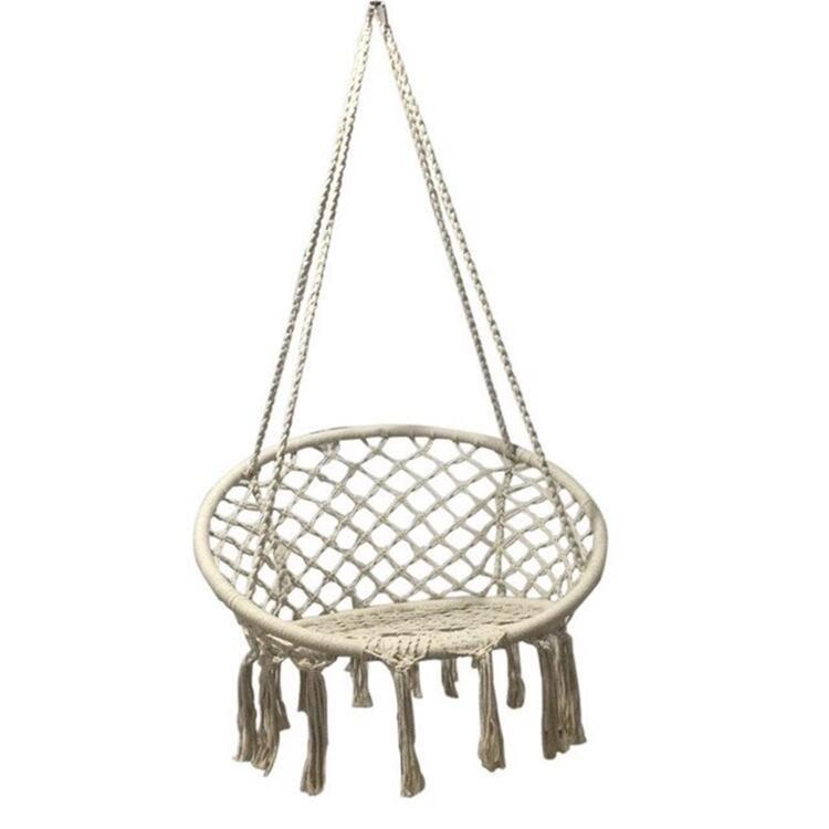 Cotton rope woven hanging basket