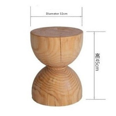 Solid Wood Stump Side Table