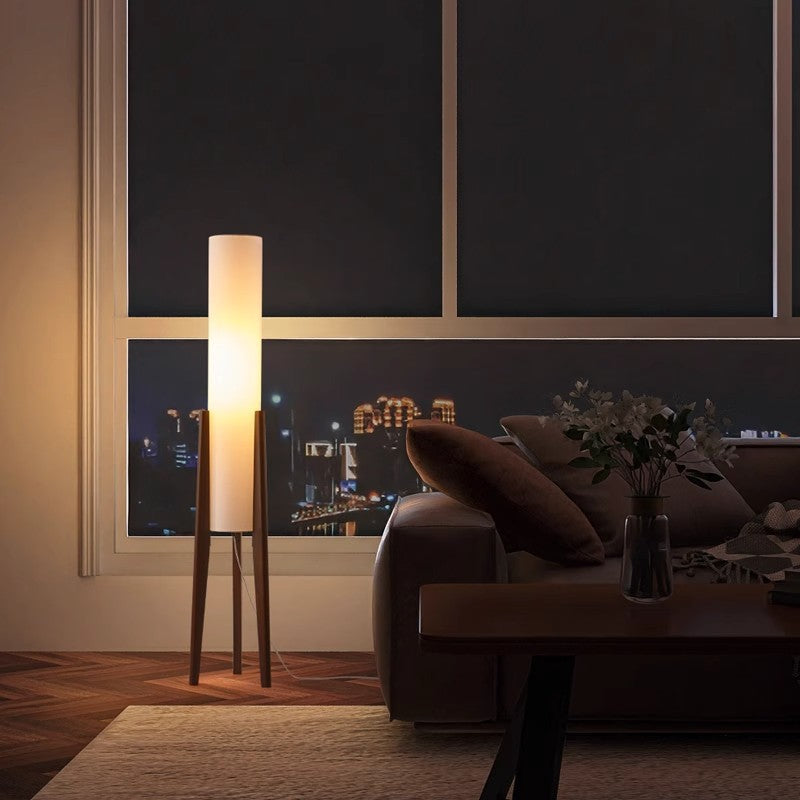 New Chinese Style Natural Wood Floor Lamp