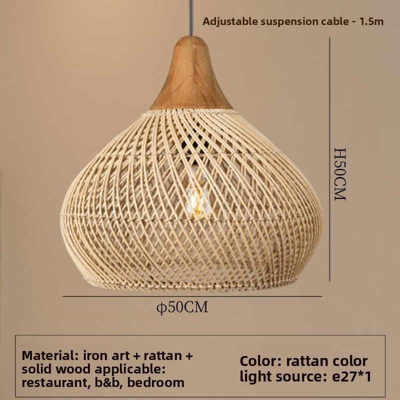 Japanese Wabi-Sabi Rattan Chandelier