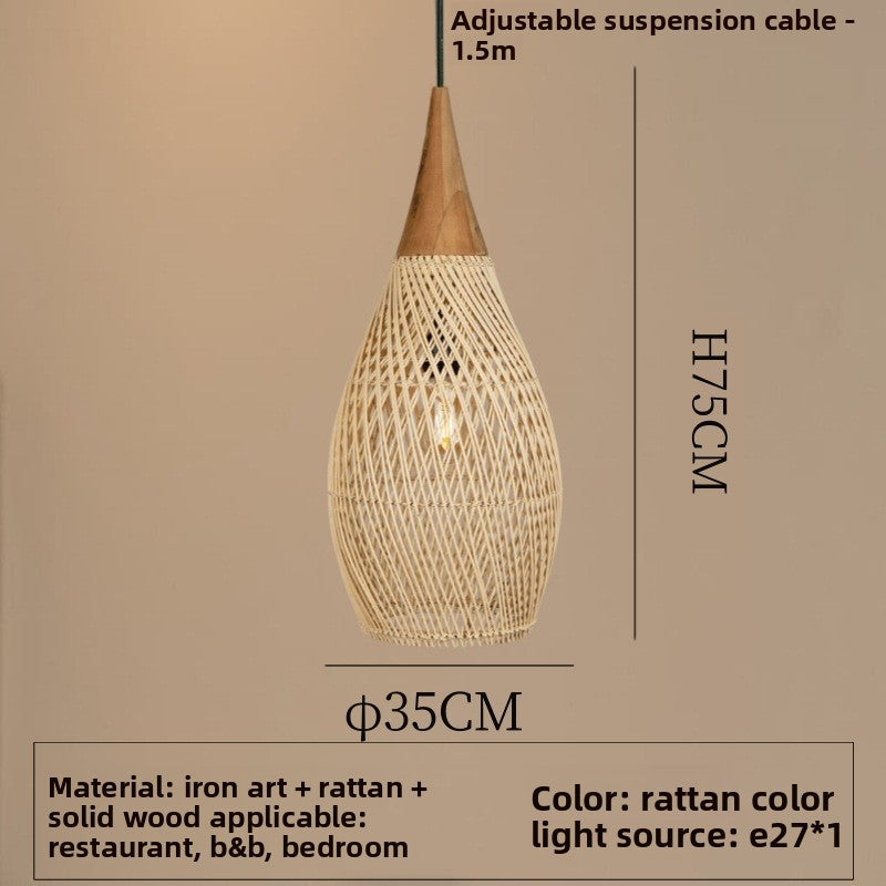 Japanese Wabi-Sabi Rattan Chandelier