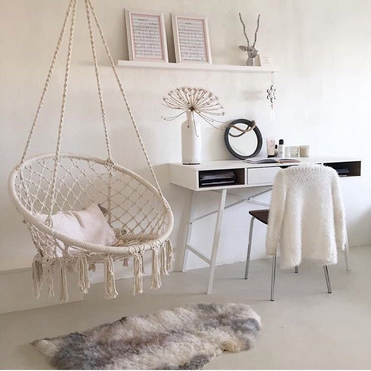 Cotton rope woven hanging basket