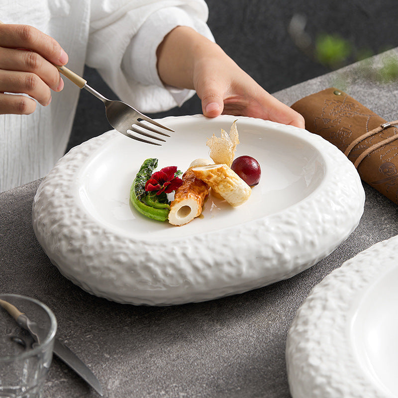 Rock Pattern Ceramic Dinner Plates