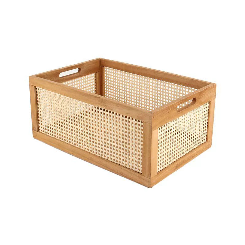 Retro wicker storage basket