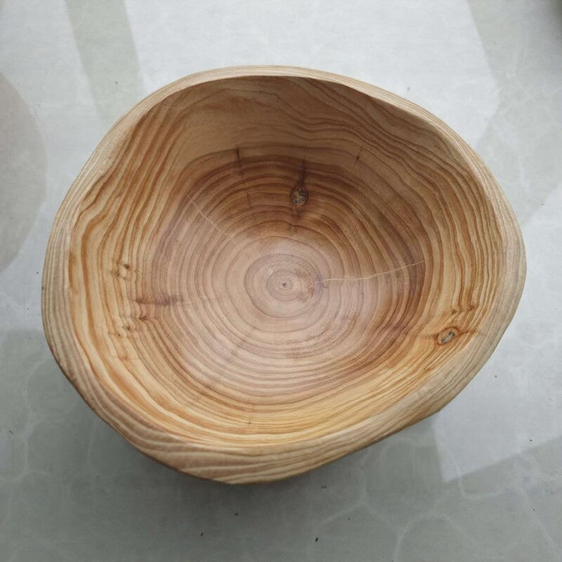 Solid Wood Carved Fruit Serving Tray