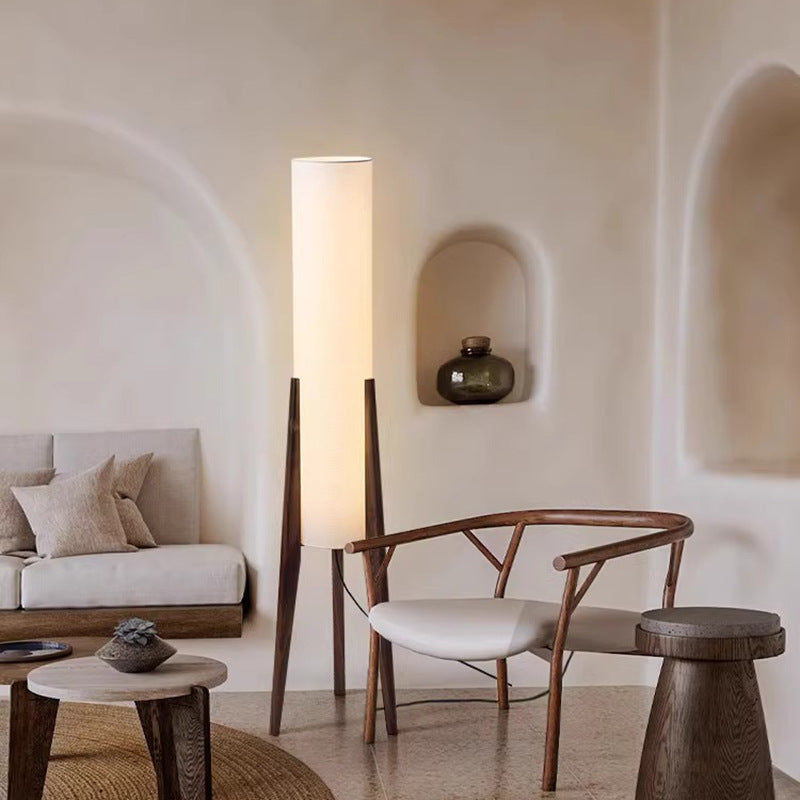 New Chinese Style Natural Wood Floor Lamp