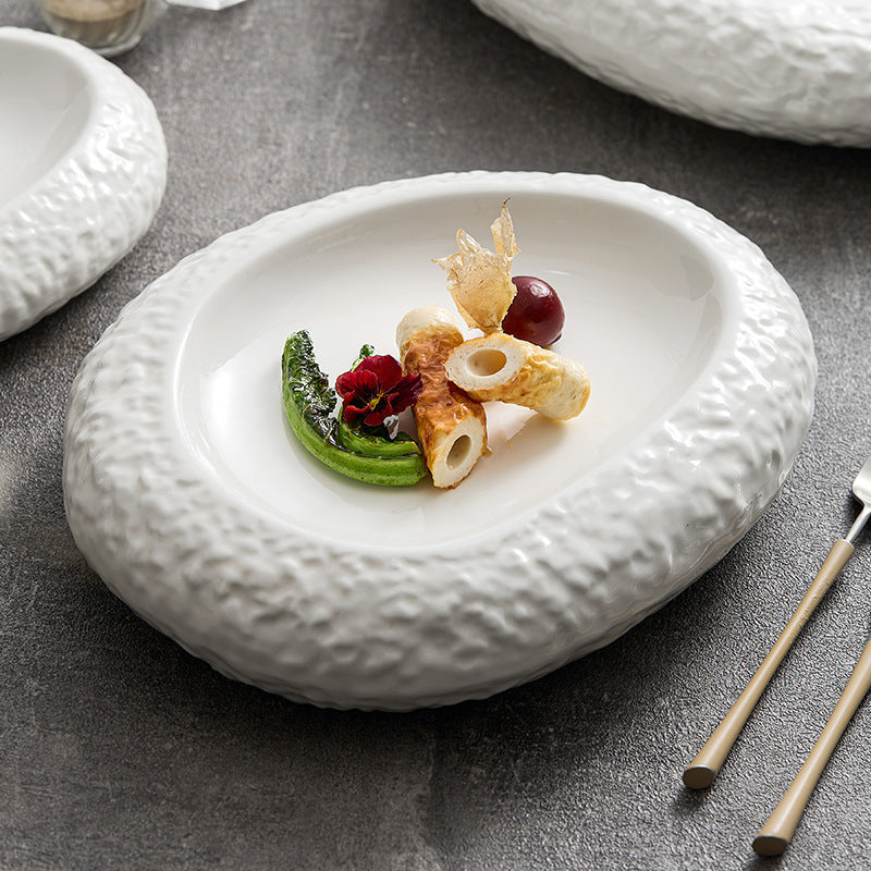 Rock Pattern Ceramic Dinner Plates