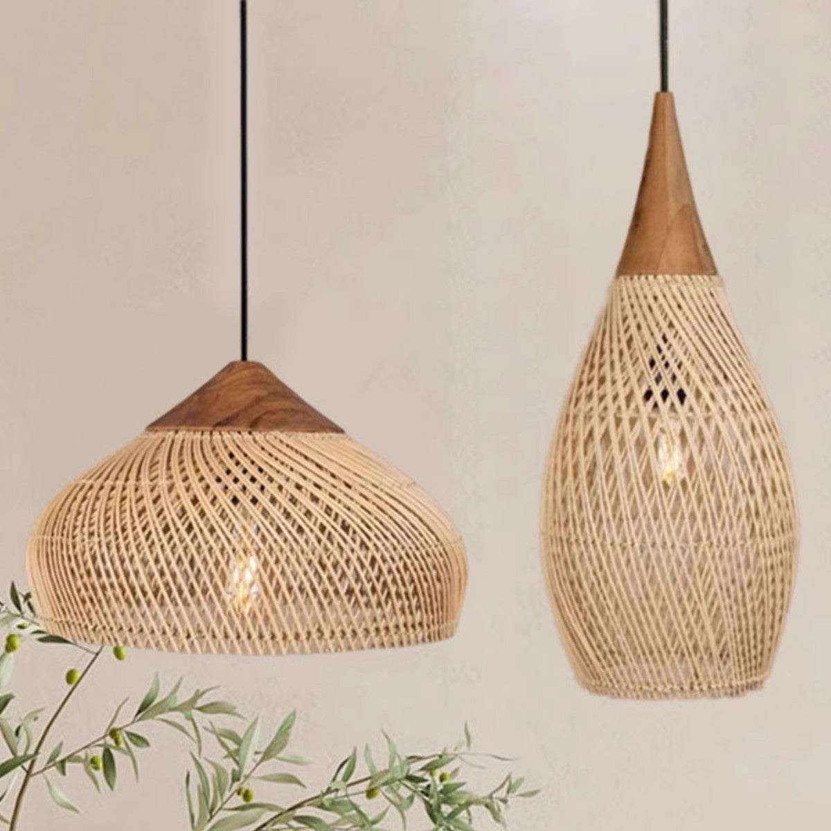 Japanese Wabi-Sabi Rattan Chandelier