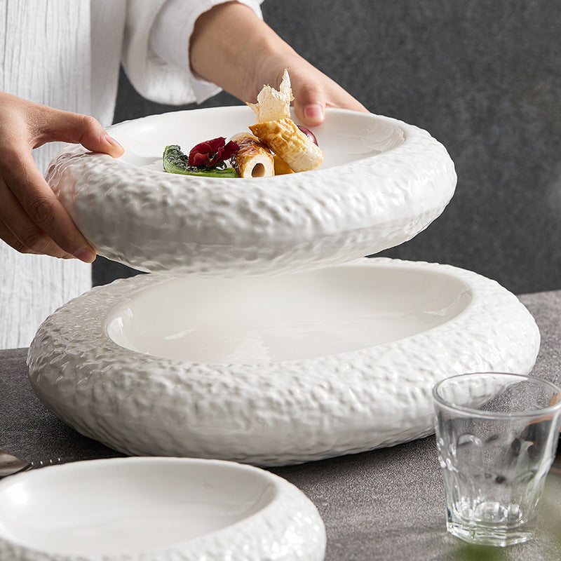 Rock Pattern Ceramic Dinner Plates