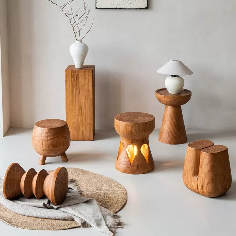 Handcrafted Solid Wood Side Table