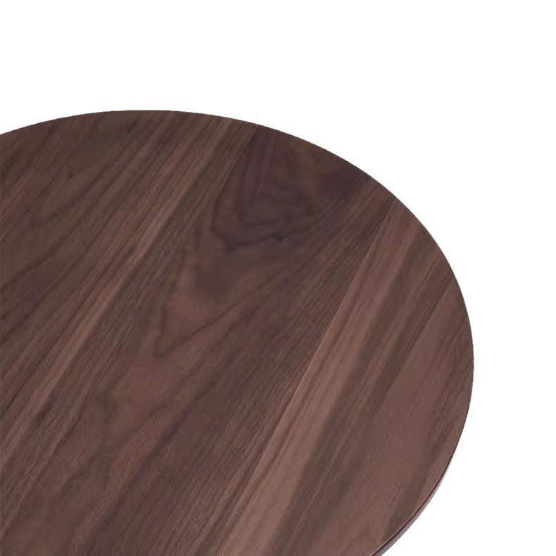 Round Solid Wood Side Table with Storage