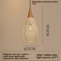 Japanese Wabi-Sabi Rattan Chandelier