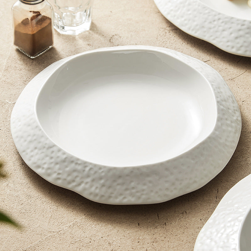 White Ceramic Dinner Plate